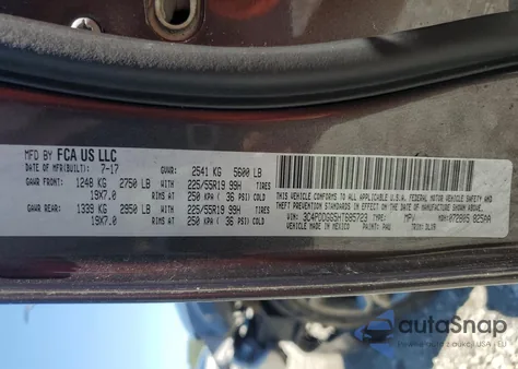 2017 Dodge Journey Crossroad from USA, damaged, VIN 3C4PDDGG5HT685723